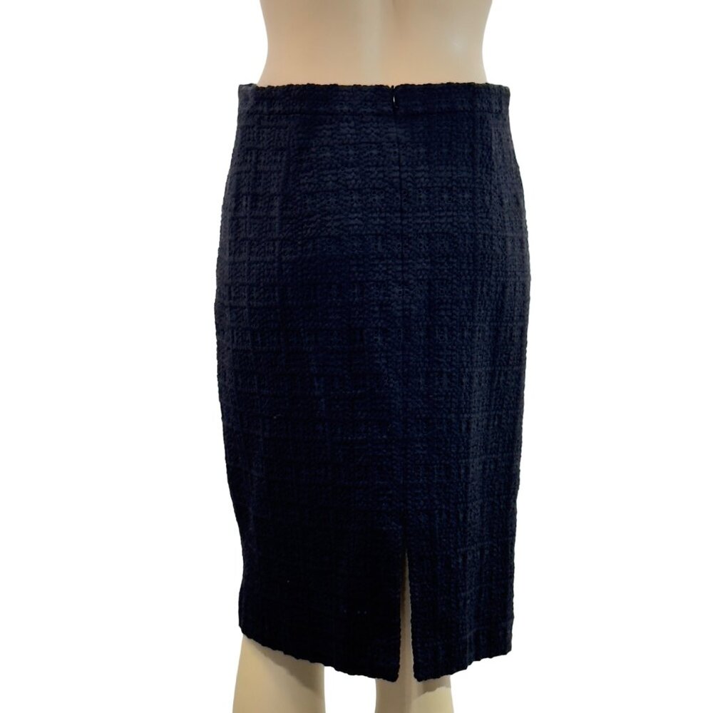 RENA LANGE Women's Textured Pencil Skirt Wool Blend Black Size 8 - Picture 2 of 10